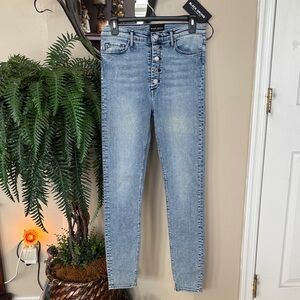 Brand New Black Orchid High Rise Skinny Jeans Light Wash Button Fly Denim